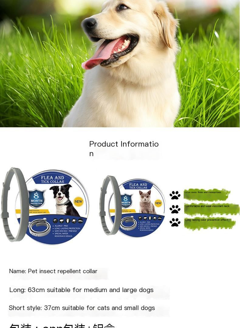 COLLAR   Flea And Tick Dog Collar  Adjustable mosquito and insecticide   Universal for cats and dogs