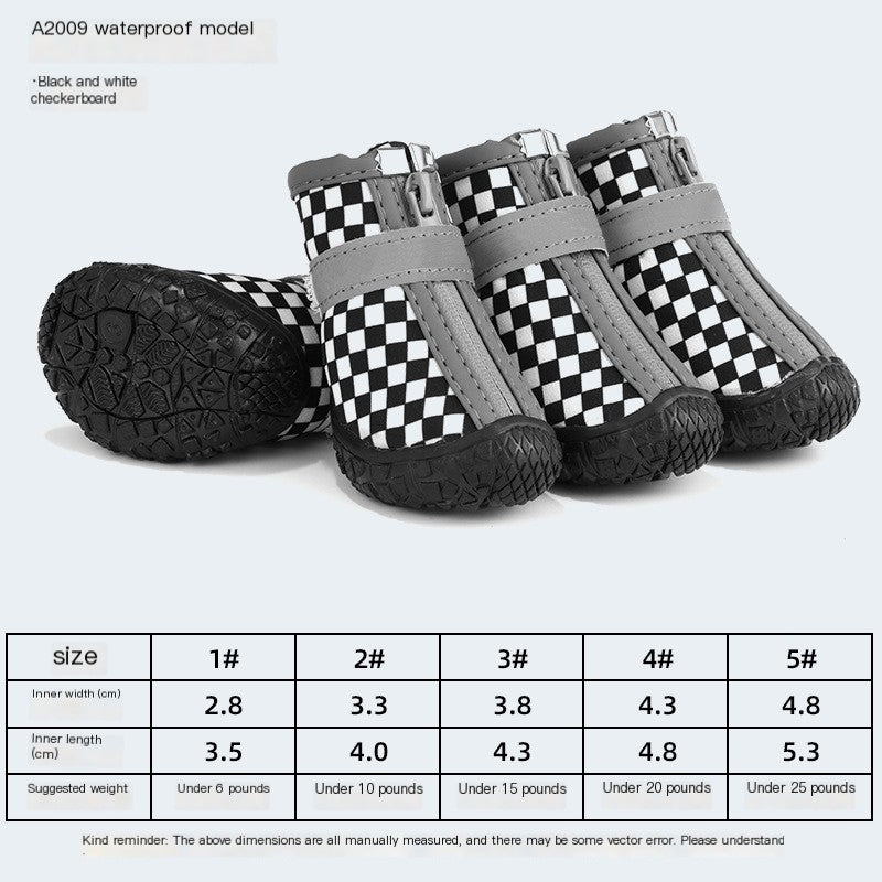 Dog Shoes for Large Dogs, Medium Dog Boots & Paw Protectors for Winter Snowy Day, Summer Hot Pavement, Waterproof in Rainy Weather, Outdoor Walking, Indoor Hardfloors Anti Slip Sole