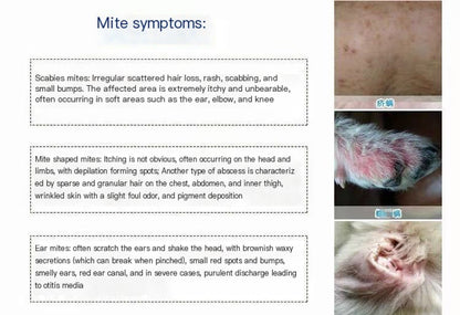ORIDERMYL Ácaros del oído para mascotas, gatos y perros, ácaros del oído para detener el picor en los oídos, olor a picor en los oídos, 10 g 