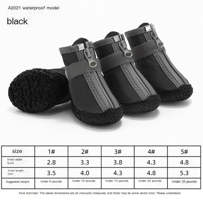 Dog Shoes for Large Dogs, Medium Dog Boots & Paw Protectors for Winter Snowy Day, Summer Hot Pavement, Waterproof in Rainy Weather, Outdoor Walking, Indoor Hardfloors Anti Slip Sole