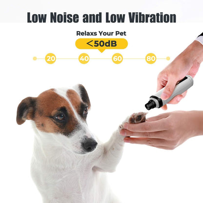 Dog Nail Grinder and Trimmer- Safe & Humane Pet Grooming Tool Kit- Cordless & Rechargeable Claw Grooming Kit for Dogs, Cats, and Small Animals