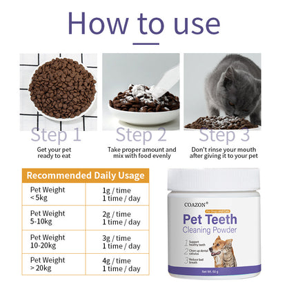 COAZAN   Pet Teeth.  ProBright Dental Powder - Dog Breath Freshener - Teeth Cleaning Made Easy – Targets Tartar & Bad Breath - Formulated for Large Dogs