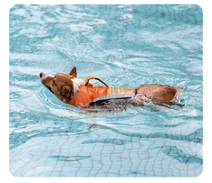 Chaleco salvavidas transpirable reflectante para perros con asa trasera