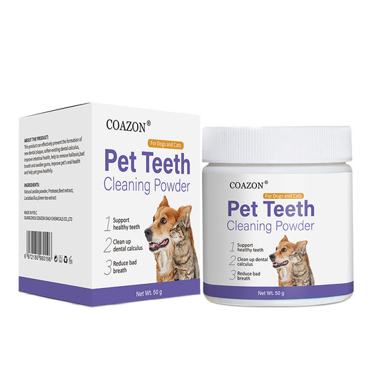 COAZAN   Pet Teeth.  ProBright Dental Powder - Dog Breath Freshener - Teeth Cleaning Made Easy – Targets Tartar & Bad Breath - Formulated for Large Dogs