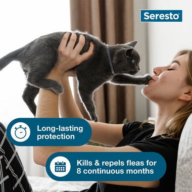 Seresto Cat Collar de prevención y tratamiento contra pulgas y garrapatas para gatos recomendado por veterinarios | 8 meses de protección 