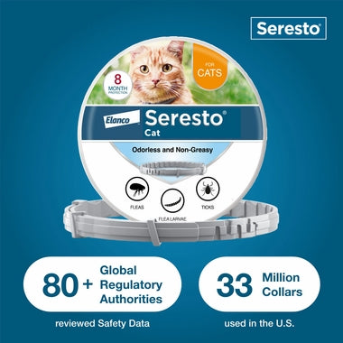 Seresto Cat Collar de prevención y tratamiento contra pulgas y garrapatas para gatos recomendado por veterinarios | 8 meses de protección 