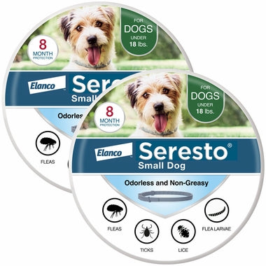 Seresto Collar de prevención y tratamiento contra pulgas y garrapatas para perros pequeños recomendado por veterinarios para perros de menos de 18 libras | 8 meses de protección 