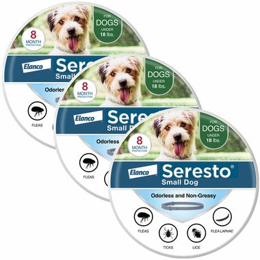 Seresto Collar de prevención y tratamiento contra pulgas y garrapatas para perros pequeños recomendado por veterinarios para perros de menos de 18 libras | 8 meses de protección 