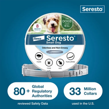 Seresto Collar de prevención y tratamiento contra pulgas y garrapatas para perros pequeños recomendado por veterinarios para perros de menos de 18 libras | 8 meses de protección 