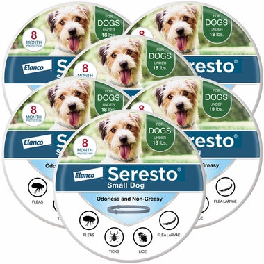 Seresto Collar de prevención y tratamiento contra pulgas y garrapatas para perros pequeños recomendado por veterinarios para perros de menos de 18 libras | 8 meses de protección 