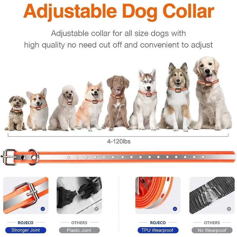 Collar de perro remoto y recargable de 1000m, collar de entrenamiento para perros, collar de choque para perros