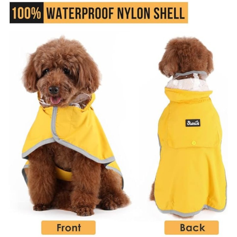 Big Dog Waterproof Raincoat Dog Windbreaker Coat Rainwear