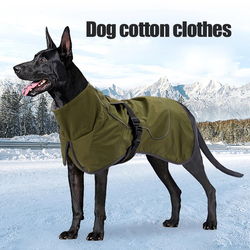 Reflective Dog Raincoat Waterproof And Windproof Dog Winter Jackets with Velvet Inner