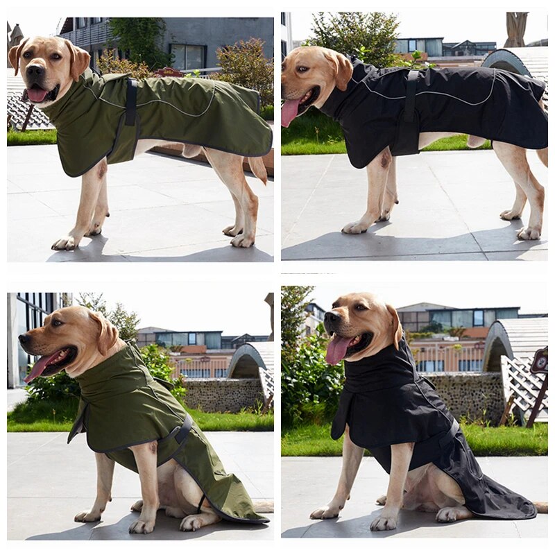 Reflective Dog Raincoat Waterproof And Windproof Dog Winter Jackets with Velvet Inner