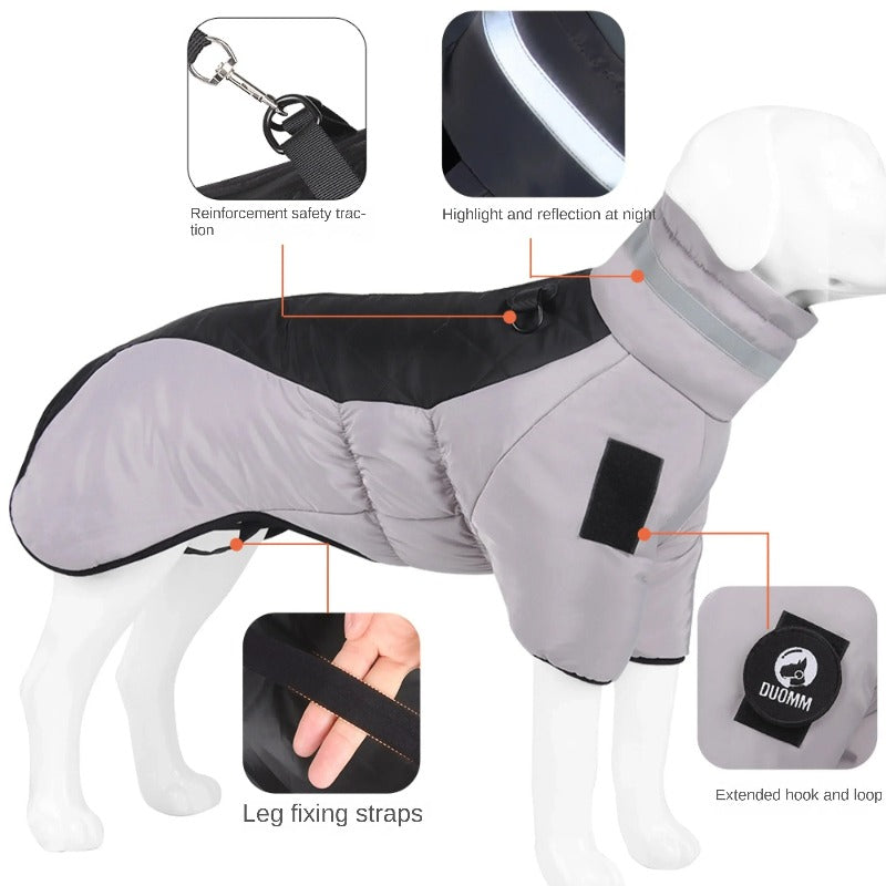 Dog Winter Coat Dog Outerwear Cotton-Padded Jacket Warm Turtleneck Dog Jacket