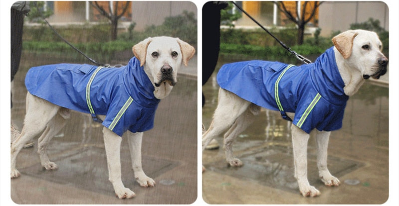 Reflective Pets Dog Raincoats With Hood Waterproof Adjustable Rain Poncho