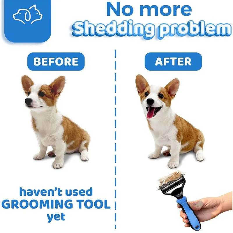 Versatile 2-in-1 Pet Grooming Brush | Reduce Shedding and Mats