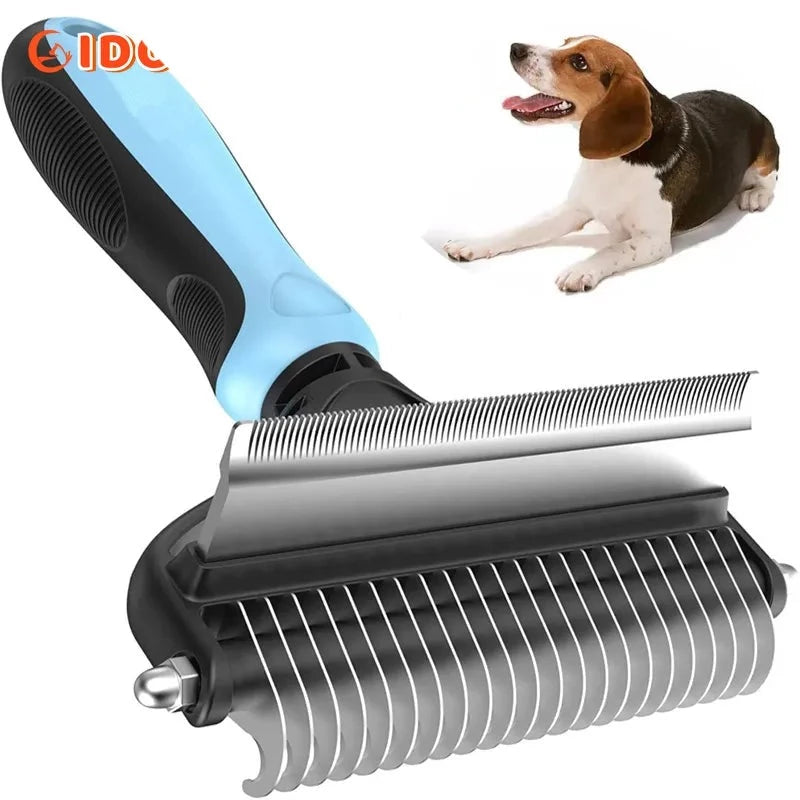 Versatile 2-in-1 Pet Grooming Brush | Reduce Shedding and Mats