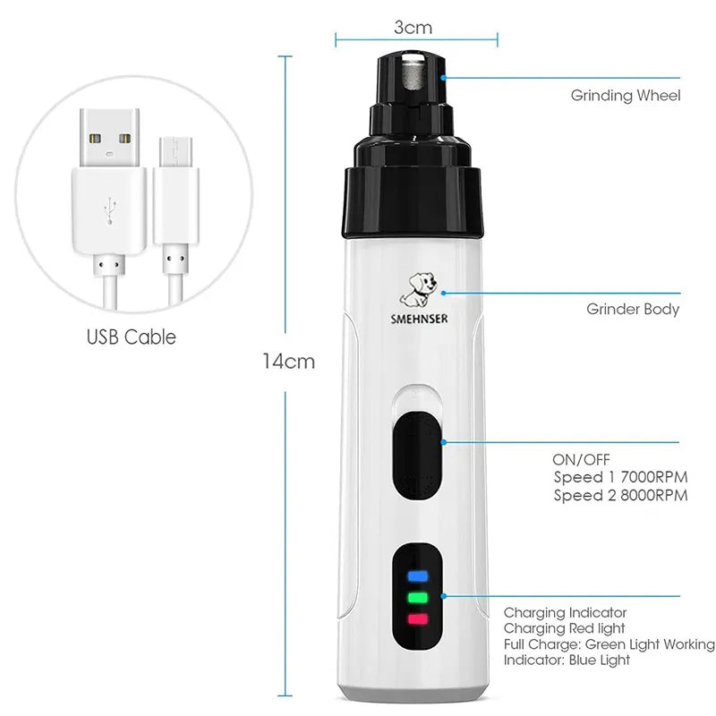 USB Charging Dog Nail Grinders