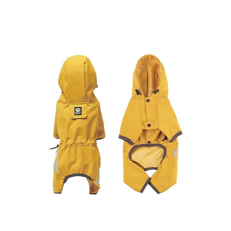 Pets Dog Raincoats With Hooded  Reflective Strip