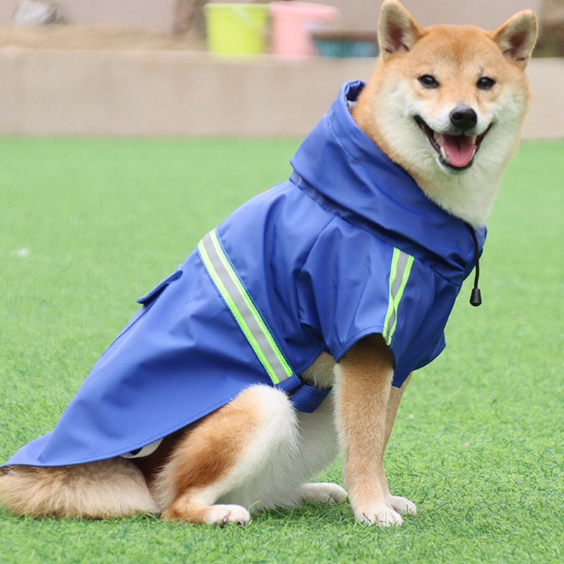 Reflective Pets Dog Raincoats With Hood Waterproof Adjustable Rain Poncho